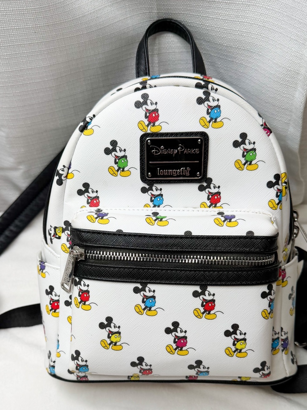Disney Parks Loungefly Mickey Mouse All Over Print Mini Backpack White